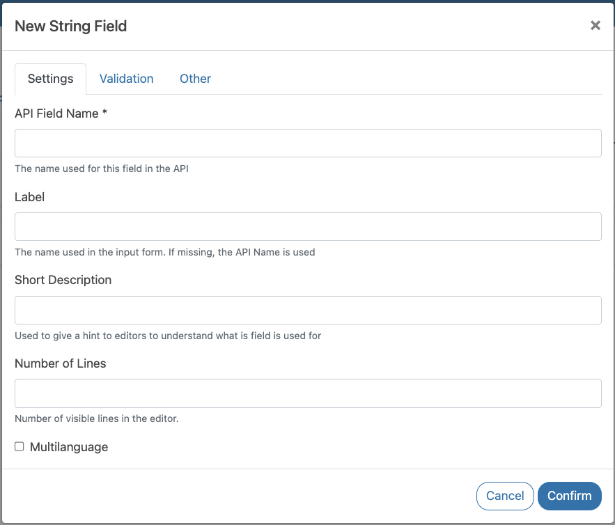 String Field Type